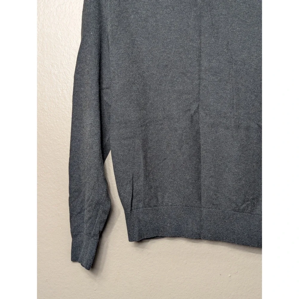 Banana Republic V-Neck Sweater Mens S Grey Luxe Yarn Cotton Silk Cashmere